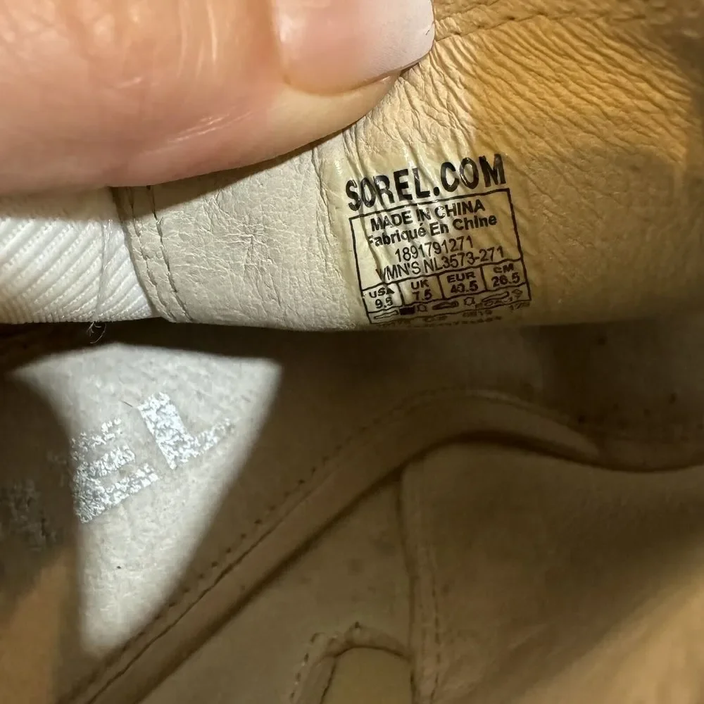 Sorel Nadia Women’s 9.5 White Tan Leather‎ Ankle Open Toe Shoes
